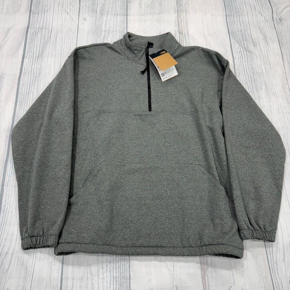 NWT The North Face‎ Regrind 1/4 Zip Pullover M Sweater Grey Golf Mens